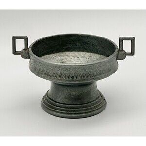 Vintage Cheswick PA Action Industries Handcrafted Pewter Pedestal Bowl Italy